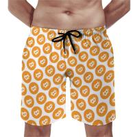 Cool Bitcoin Board Shorts Mens Cryptocurrency Coin Board Short Classic Daily Swim Trunks Plus Size