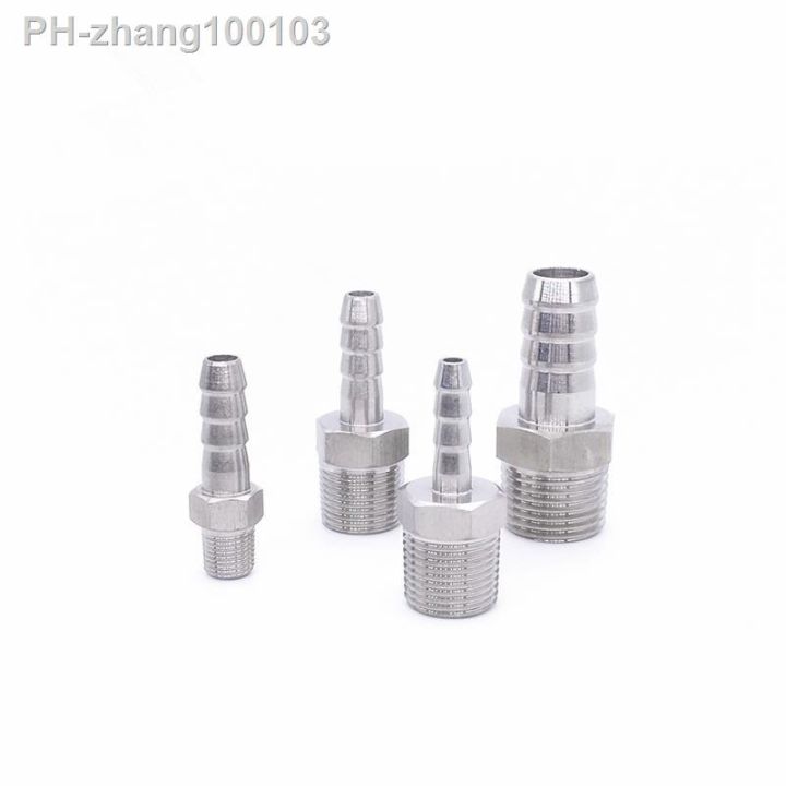 6mm-8mm-10mm-12mm-14mm-16mm-19mm-hose-barb-x-m10-m12-m14-m16-m18-m20-male-thread-304-stainless-steel-high-pressure-pipe-fitting