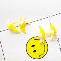 New Arrival Funny Banana Shape Creative Lovely Fruit Drop Earrings for Women Girls Korean Style Fashion Dangle Earring Jewelry