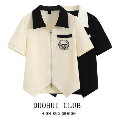 ขนาดพิเศษ DUOHUI คอโปโลแอปริคอทสำหรับผู้หญิงแฟชั่น2XL 3XL 4XL (M,L,XL,XL,เสื้อโปโลแขนสั้นแบบหลวมคอโปโลแอปริคอทสำหรับผู้หญิง