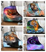 Tiger Starry Night Sky Blanket for Bedroom Sofa Blanket Star Pattern Blanket Flannel Blanket Color Home Decor