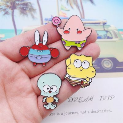 【DT】hot！ Cartoon Enamel Pins Stupid and Crab Alloy Brooch Badge Clothing Accessories Fashion Jewelry