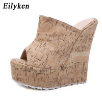 Eilyken Summer Platform Women Slippers Leisure Sandals Rome Wedges Peep Toe Fashion Ladies High Heel Slippers Shoes