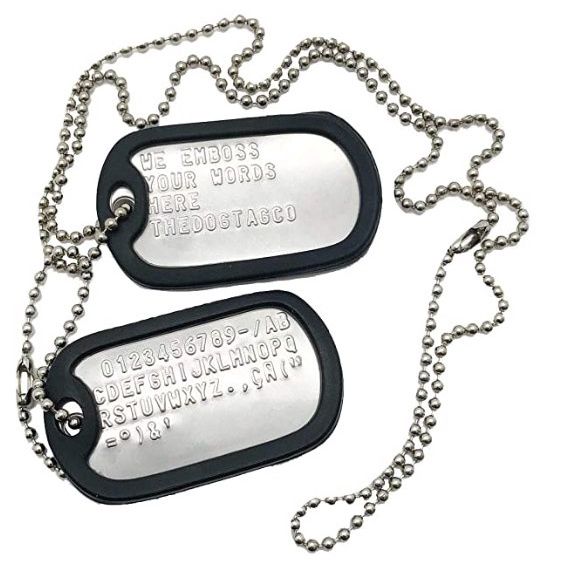 Custom Military Dog Tags  Sole USA Mfg of dog tag ball chains