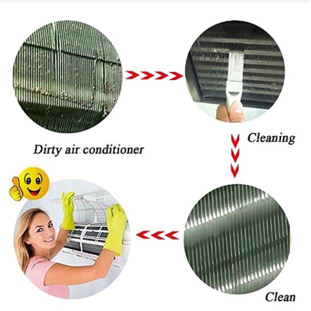 HOME / CAR AIRCOND Cleaning Tools Brush Coil Comb A/C Hvac Radiator ...