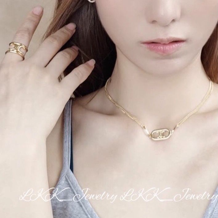 setสร้อยคอ-สร้อยข้อมือโซ่สองเส้นงานชุบ14k-ซีลีนงานสวยใส่แล้วปังมากๆ-บริการเก็บเงินปลายทาง