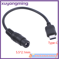 Xuyongming DC Type-C Female ถึง5.5X2.1สาย5521เพาเวอร์แจ็ค DC Power Conector 5.5X2.1อะแดปเตอร์ USB Type C Converter