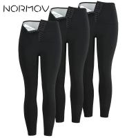 NORMOV 23 pcs Yoga Pants High Waist Sweat Sauna Sports Leggings Slimming Trainer Solid Black Leggings For Fitness 2021