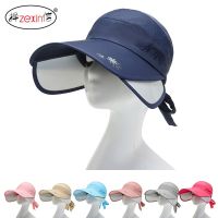 【Hot Sale】 visor hat womens summer sun protection breathable big eaves empty top outdoor face pull brim retractable