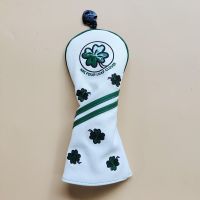 White PU Four Leaf Clover Golf Club Fairway Wood Head Cover 3 5 Wood Cover with Number Tag