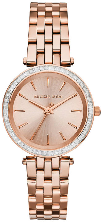 Michael Kors Womens Parker Crystal Pave Logo Rose Gold Watch MK6176   Walmartcom