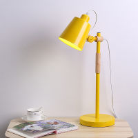 Modern Nordic simple European wooden iron LED table lamp bedroom living room ho study wooden E27 table lamp