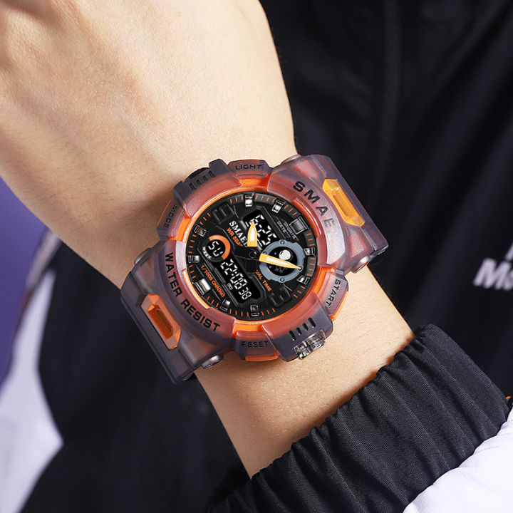 smael-ยอดนิยมแบรนด์หรูเดิมควอตซ์นาฬิกาผู้ชายนาฬิกากันน้ำสายยางวันที่โครโนส่องสว่างทหารกีฬาผู้ชายนาฬิกา