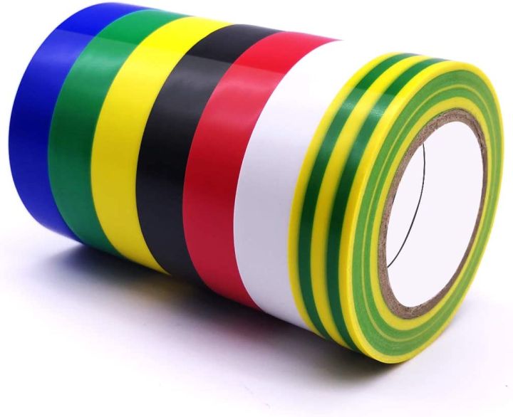 vinyl-insulation-tape-pvc-electrical-tape-flame-retardant-high-quality-5pcs-indoor-outdoor-home-improvement-tape-adhesives-tape