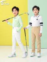 J.LINDEBERG Titleist Taylormade Korean ♞❏ Golf childrens boys plus velvet brushed long pants warm elastic elastic waist big childrens student sports ball pants