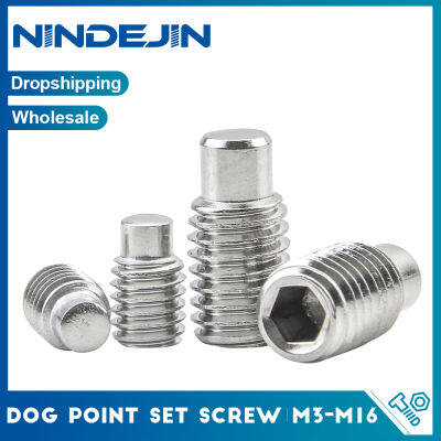 NINDEJIN สกรูชุดซ็อกเก็ตหกเหลี่ยมปลายสุนัข1-50ชิ้น M3 M4 M5 M6 M8 M10 M12 M16สแตนเลสสกรูชุดปลายขยาย