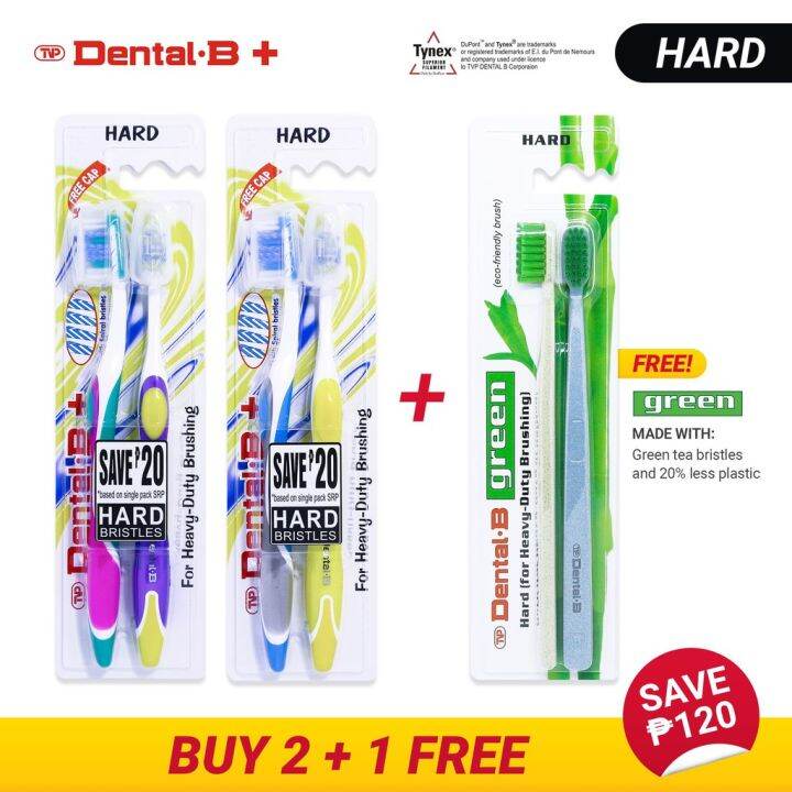 TVP Dental B Dental B+ Twin Hard Toothbrush | Lazada PH