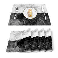 46pcs Set Table Mats White Black Marble Natural Printed Table Napkin Kitchen Accessories Home Party Decorative Placemats