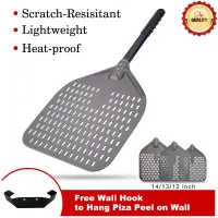 Pizzathome 12/13/14 Inch Perforated Pizza Peel Rectangular Pizza Shovel Aluminum Hard Coating or Anodized Short Long Pizza Peel