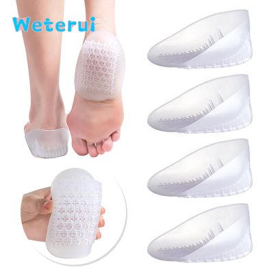 U-Shaped Gel Half Insoles Shoes Inserts Pad Soft Heel Cups for Heel Pain Fascitis Plantar Foot Protectors Height Increase Shoes Accessories