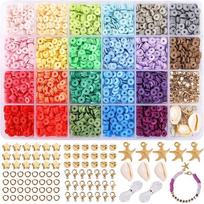 【CW】✻☒✓  3300Pcs/Box 6mm Clay Beads for Jewelry Making Flat Round Polymer Accessories