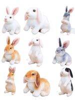 【CW】20cm Simulation Cute Rabbit Plush Fur Realistic Kawaii Animal Easter Bunny Rabbit Toy Model Gift Home Decoration