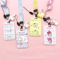 New Kawaii Sanrio Kuromi Cinnamoroll Anime Plastic Keychaintoys for Children Cute Cartoon Ferrule Neck Hanging Rope Key Chain