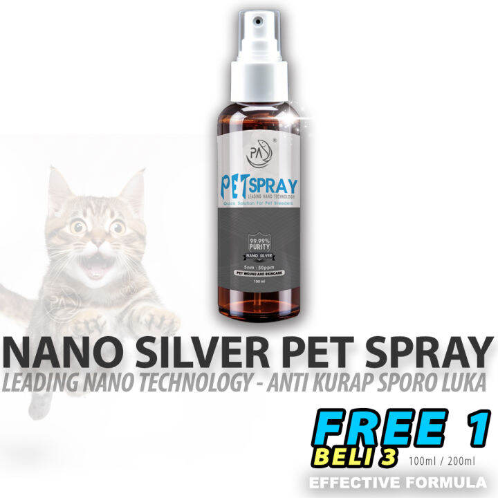 Pa 50ppm Nano Silver Spray Spray Fungus Ubat Kurap Kucing Nano Perak pa-50ppm-nano-silver-spray-spray-fungus-ubat-kurap-kucing-nano-perak