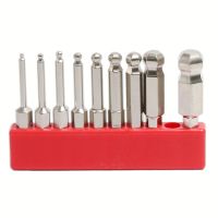 9Pcs Ball End Hex Screwdriver Bits 50mm Alloy Steel Magnetic Ball End Hexagon Head Hex Screwdriver Bits Drill Tools Set Drills  Drivers