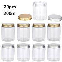 【LZ】✣  Frascos de plástico vazios Pet Clear Jar Cosméticos Face Cream Container Nut Candy Grain Storage Home Kitchen Supplies 200ml 20Pcs