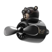 【cw】Black Bear Airplane Aromatpy Cartoon Cute Little Pilot Car Air Outlet Perfume Freshener Bear Rotating Diffuse Auto Accessori ！