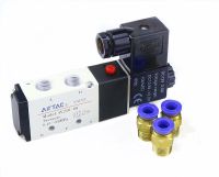 1/4 "2ตำแหน่ง5พอร์ต Airtac Air Solenoid 4v210-08วาล์วควบคุมนิวเมติก12V 24V 110V 220V