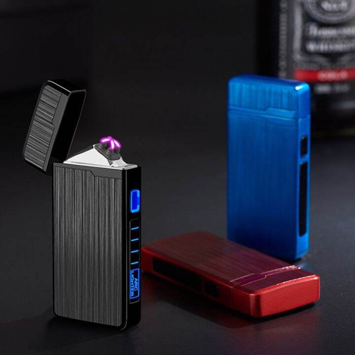 zzooi-dual-arc-usb-charging-electronic-windproof-led-lighter-personality-men-gift