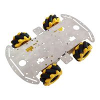 Smart Robot Car Kit Four-Wheel Smart Mecanum Wheel Single-Layer Aluminum Alloy Car Chassis DIY Assembly Kit Car Parts