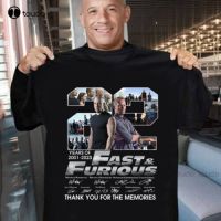 22 Years Fast &amp; Furious 2001-2023 Anniversary Signature Gift For Fan Movie Shirt Bowling Shirt Digital Printing Tee Shirts New