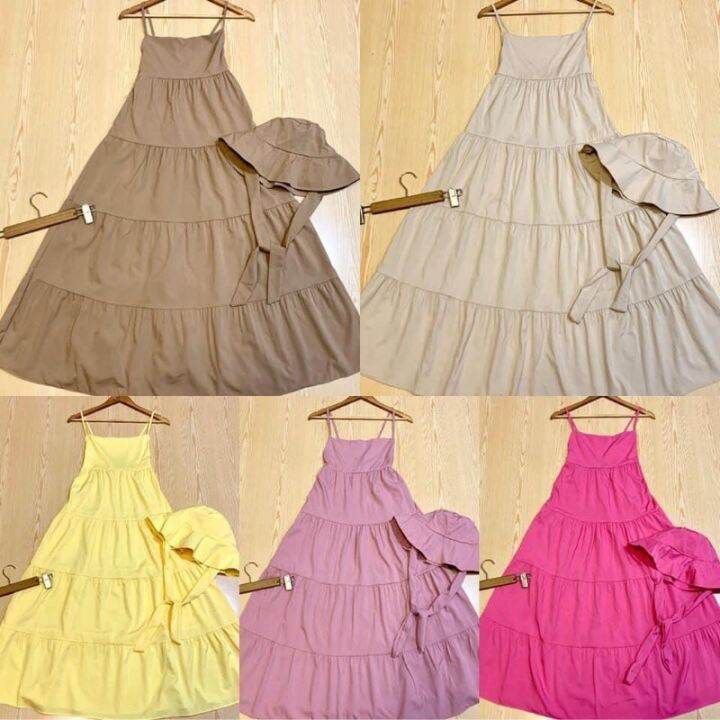 ชุดเดรสผู้หญิง-เดรส-ชุดเดรส-dress-เดรสผู้หญิง-ชุดเดรสสวยๆหรู-อล0190-เดรส2-ชิ้น-ชุด-หมวก-เดรสทะเล-เดรสสายเดี่ยว-ช่วงหลังมีสม็อค-พร้อมหมวก-สวยเริ่ดมากค่ะแม่ขา