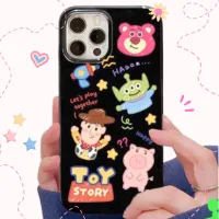 -Candyy.case- เคสโทรศัพท์สกรีนลายการ์ตูน สีดำ น่ารัก TPU นิ่ม กันกระแทก สำหรับ13/12/14 Plus Pro Max 8/7 Plus X/Xทุกรุ่น  #5033