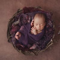 Newborn Photography Props Childrens Retro Rough Rattan Hand-woven Basket Personality Birds Nest Photo Decoration Basket Sets  Packs