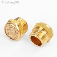 1/8 quot; 1/4 quot; 3/8 quot; 1/2 quot; BSP Thread Brass Muffler Pneumatic Connector Solenoid Valve Muffler Copper Flat Head Muffler SLM-01/02/03/04