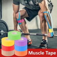 1Pc Kinesiology Tape Athletic Recovery Cotton Elastic Tape Muscle Bandage Pain Relief Knee Pain Relief For Gym Fitness Bandage