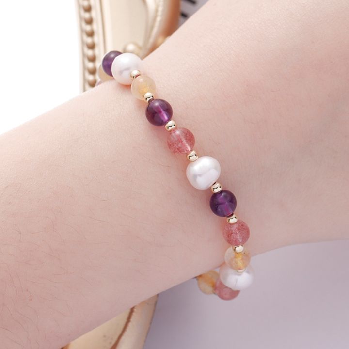 cod-colorful-crystal-bracelet-female-strawberry-amethyst-yellow-hair-peach-blossom-tourmaline-transfer-emerald