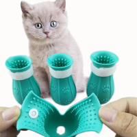 Adjustable Cat Foot Cover Anti-Scratch and Bite Silicone Cover Anti-Scratch Cat Footwear Bath Paw Cover Cat Supplies