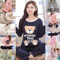 【NEW Popular】♤ชุดนอนผ้าไหมน้ำนม M-XXL Baju Tidur,ชุดนอนชุดนอนแขนยาวขนาดพร้อมส่ง