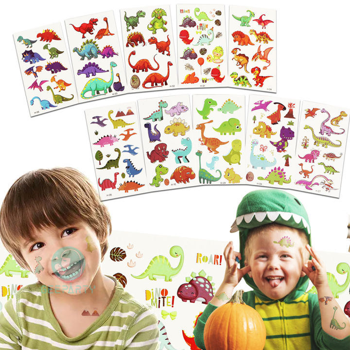 Dinosaur Temporary Tattoos Removable Sticker For Birthday Party ...