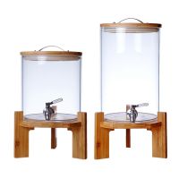 hot【DT】 Glass Beverage Dispenser Transparent Sealed Wine Bottle with Lid Borosilicate Faucet