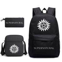 【CC】 3pcs Set Supernatural Evil Anime Children School Backpacks Schoolbag Student Shoulder for Boy