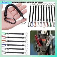 ADAM คุณภาพสูง แคมป์ปิ้งเดินป่ากลางแจ้ง พลาสติกหด Tether แคมป์ปิ้ง Carabiner พวงกุญแจโทรศัพท์ป้องกันการสูญหาย ฤดูใบไม้ผลิเชือกยืดหยุ่น เชือกตกปลาแบบพกพา