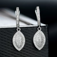 925 Sterling Sliver Earrings For Women Dangle Lovely Teardrop Waterdrop Micro Pave Clear Zircon Earrings 2021 Trend Fine Jewelry