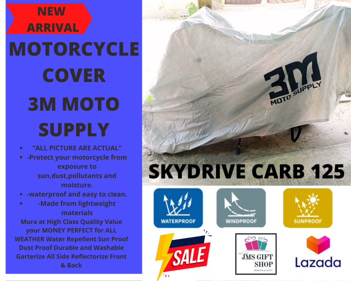 JMS SKYDRIVE CARB 125 MOTORCYCLE COVER THREE M, With Strap Lock/Double  Lining Reflectorize /Cotton Lining/Lock Hole, Heavy duty & durable -COD