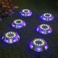 8pcs Solar Powered Ground Light Outdoor Waterproof Garden Pathway Deck Lights with 18 LED Lamp for Home Yard Driveway Lawn Road